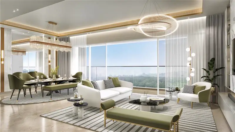 Living space with forest views